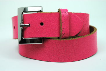Distressed pink leather belt for kids at My Baby Belts