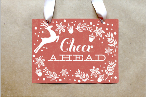 cheer ahead door sign | minted.com holiday party supplies