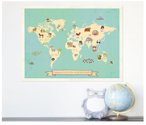 world map poster for kids | children inspire design