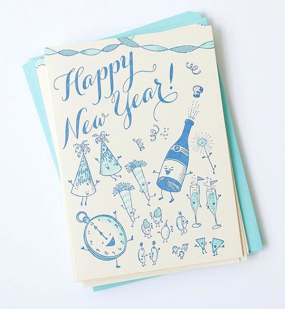 New Year's Eve letterpress card | Hello Lucky