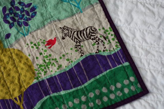 Zebra baby quilt from Deer and Hippo