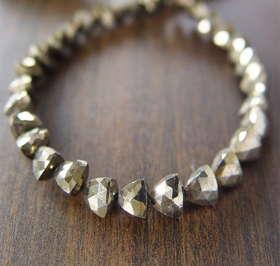Geometic pyrite beaded bracelet by Frieda Sophie