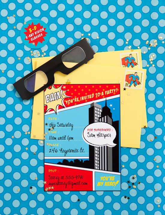 superhero party invitation | One Charming Party