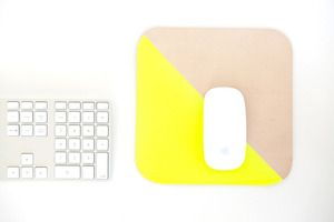 Freshly Picked leather mousepad in yellow