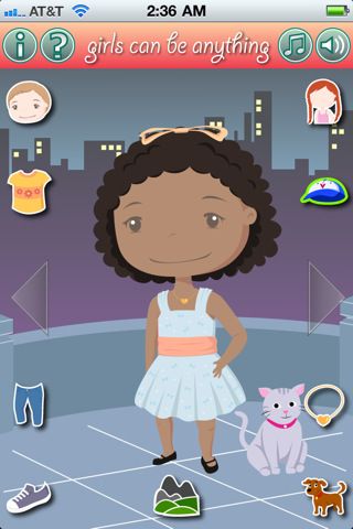 Girls Can Be Anything kids' paper doll app