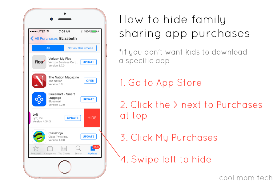 How to hide apps from Family Sharing on iOS so kids can't download without your knowledge | coolmomtech.com