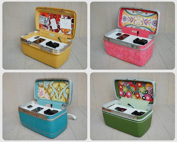 Vintage train case charging stations | SugarSCOUT
