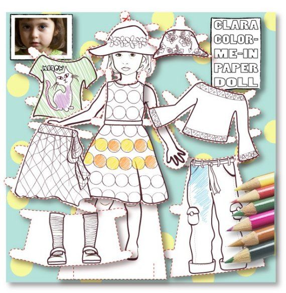 personalized color-your-own paper dolls by Sandy Ford Design | Cool Mom PIcks