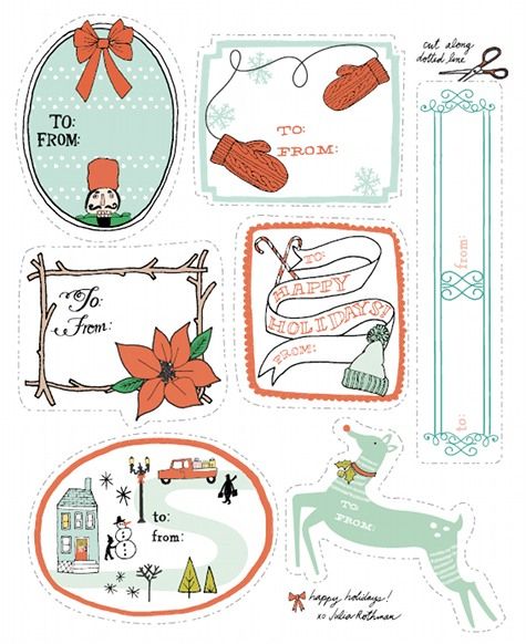 Charlotte Rothman printable gift tags at Design Sponge | Cool Mom PIcks