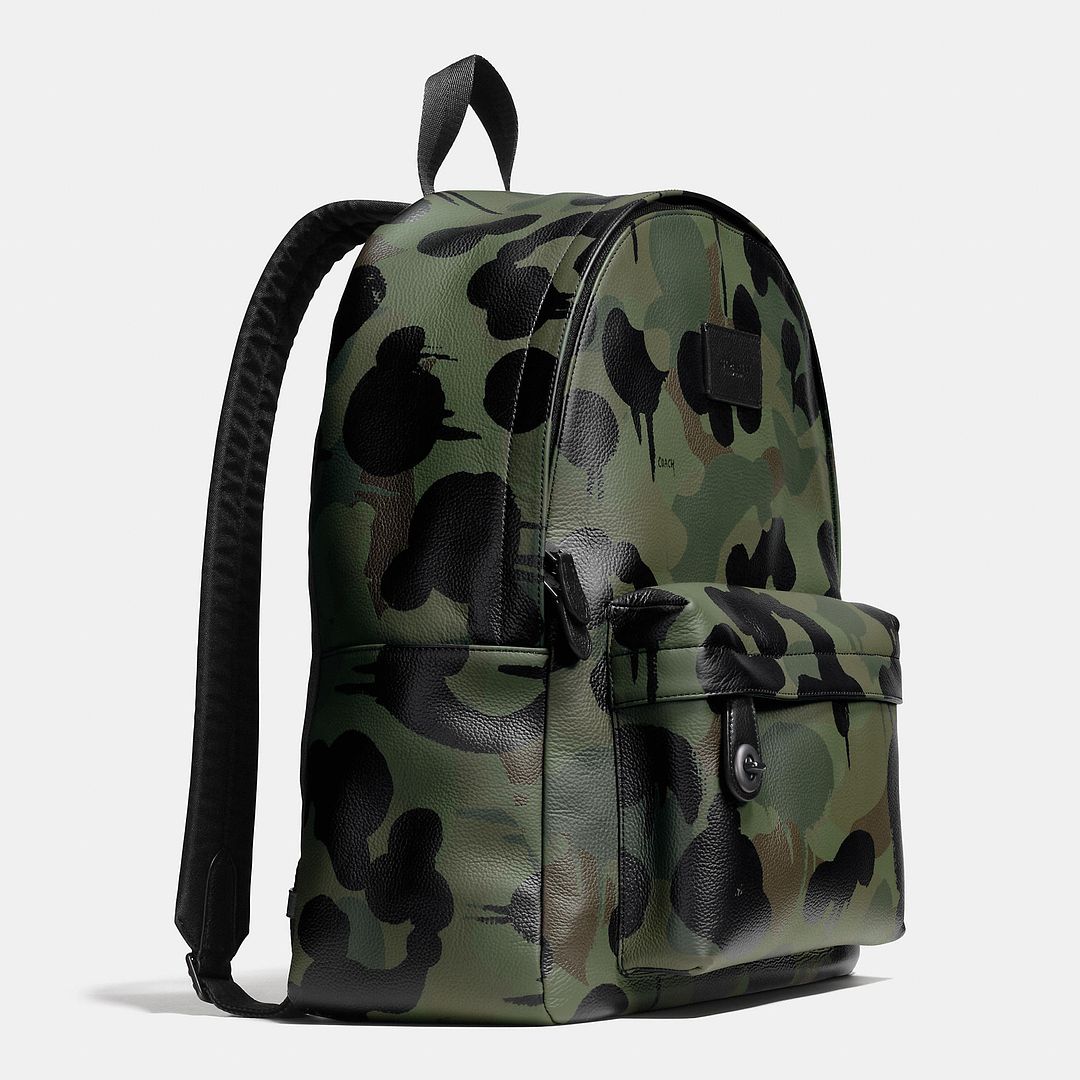 Cool personalized Father's Day gifts: The Gary Baseman designed camo backpack from Coach can be monogrammed with 