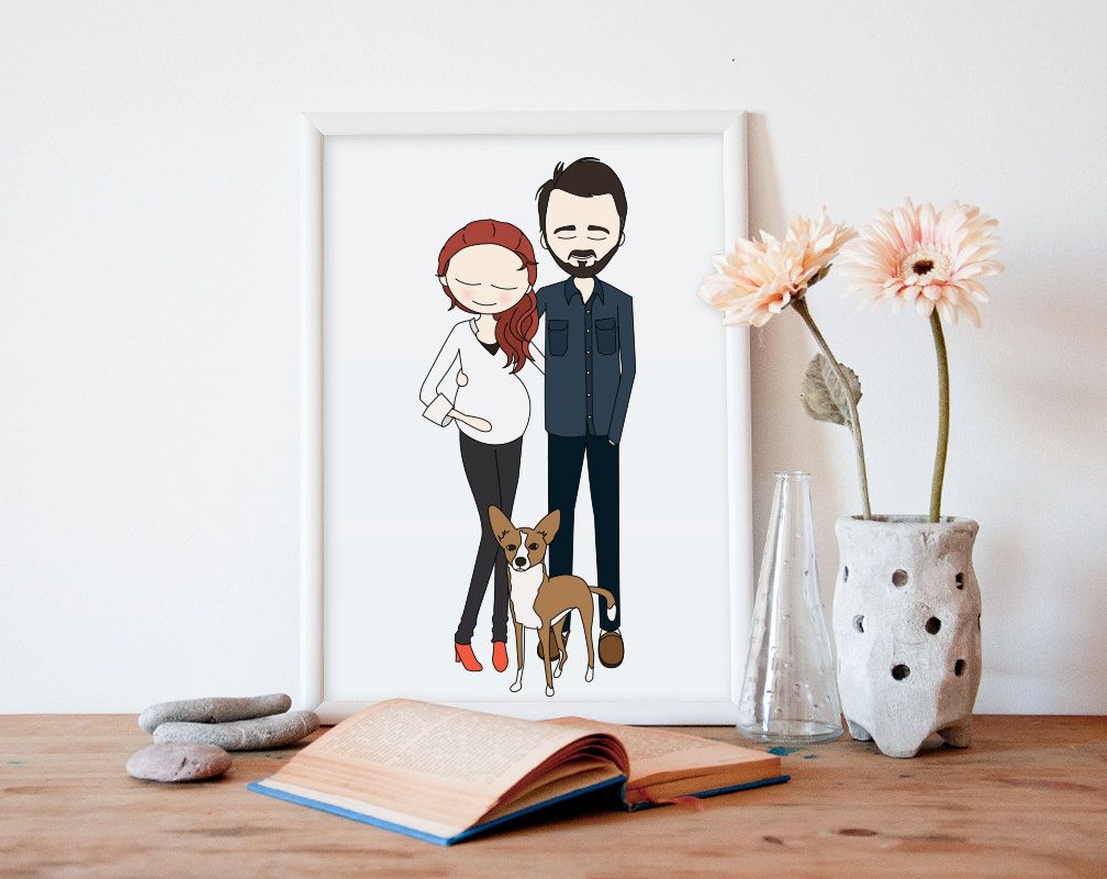 Custom family portrait makes a cool new dad's Father's Day gift: This one is printable, so you can get it fast!