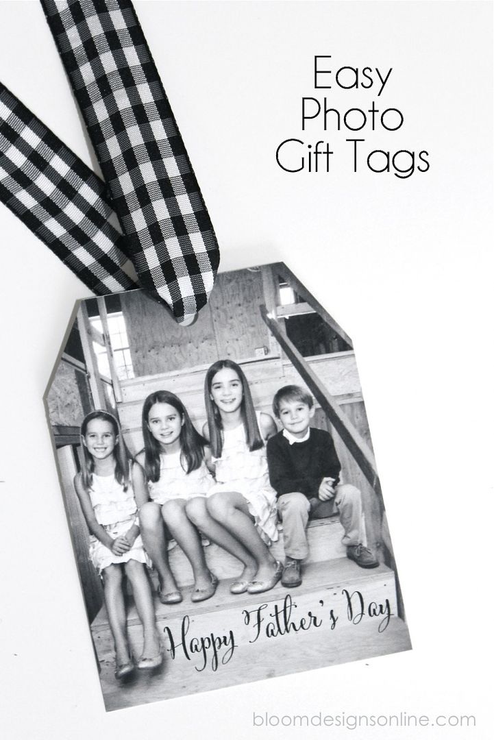 Simple DIY photo gift tags for Father's Day via Bloom Designs