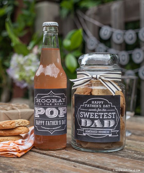Free printable chalkboard labels for DIY Father's Day food gifts
