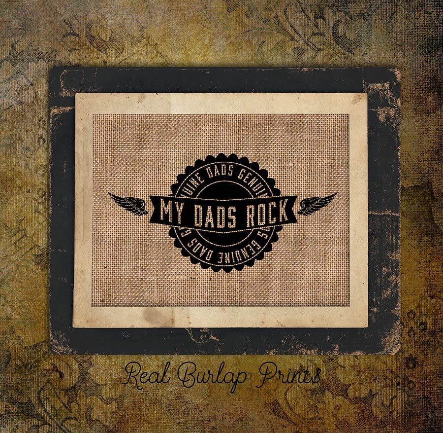 Father's Day gifts under $25: Great Father's Day gift from kids with two dads: My dads Rock burlap print