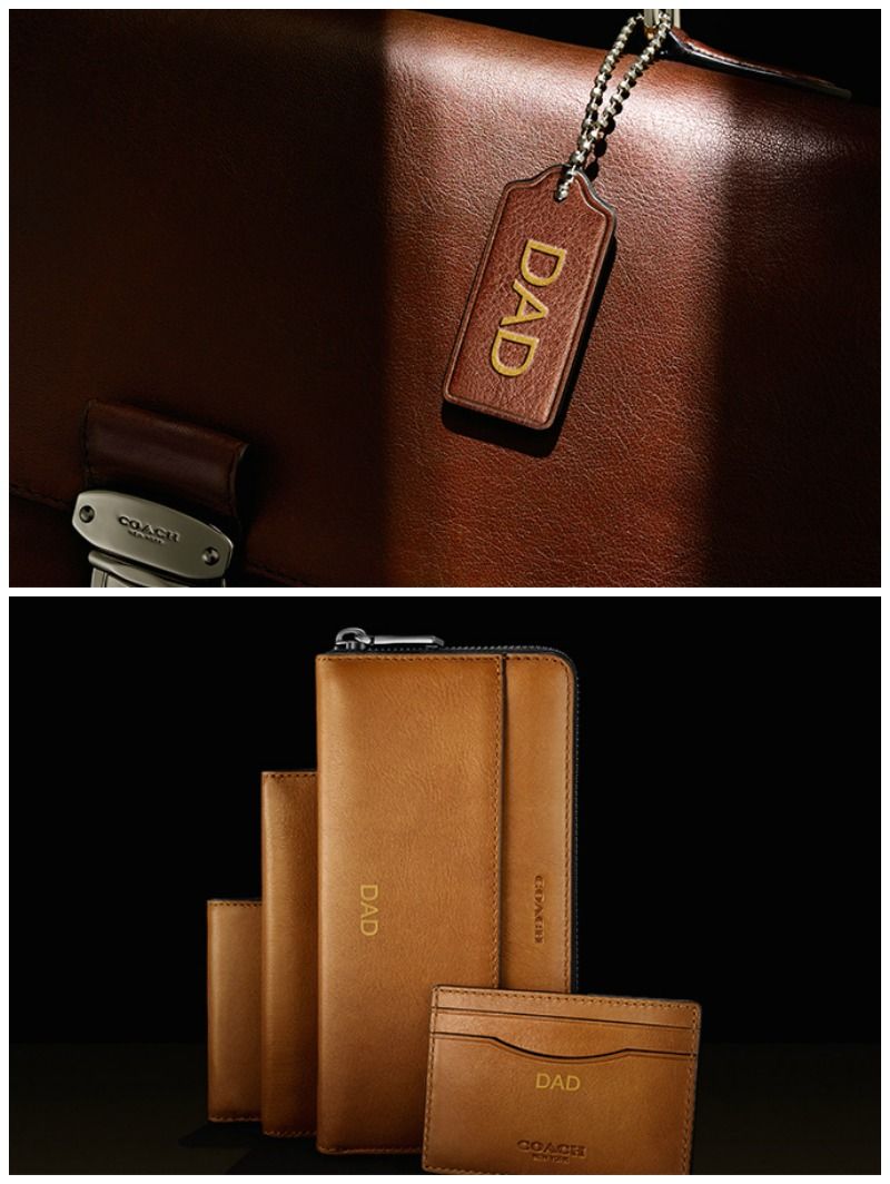 Personalized Father's Day gift ideas: Coach has tons of leather accessories that can be monogrammed for a special touch