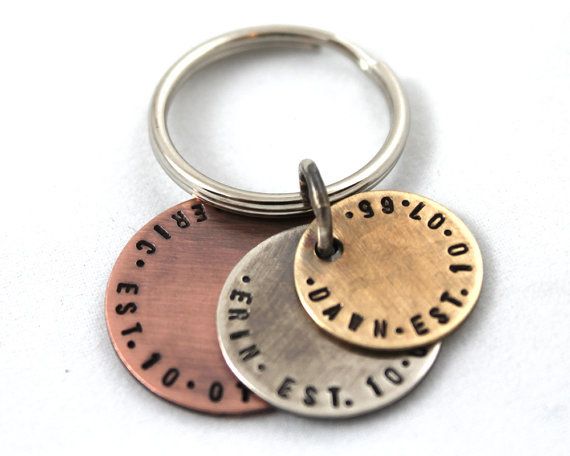 Custom keychain with grandchildren's names, birthdates, or just a message | Cool Father's Day gift for grandpas