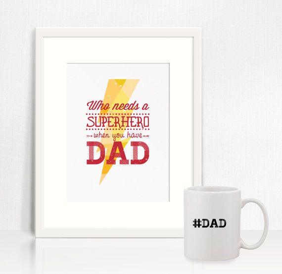 Printable Superhero Dad Poster on Etsy