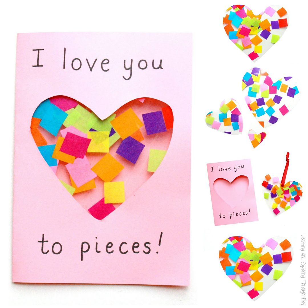 Handmade suncatcher card for Mother's Day: tutorial at Learning + Exploring Through Play