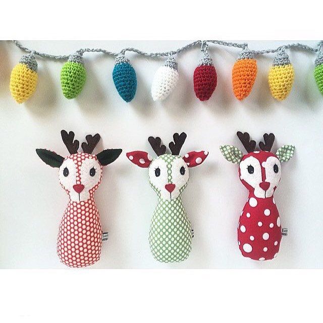 Baby's first Christmas gifts: Handmade reindeer rattles from Swanky Jems