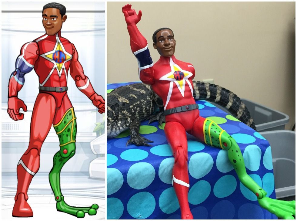 Kids create a custom superhero action figure online at Hero Me, and the result is pretty awesome