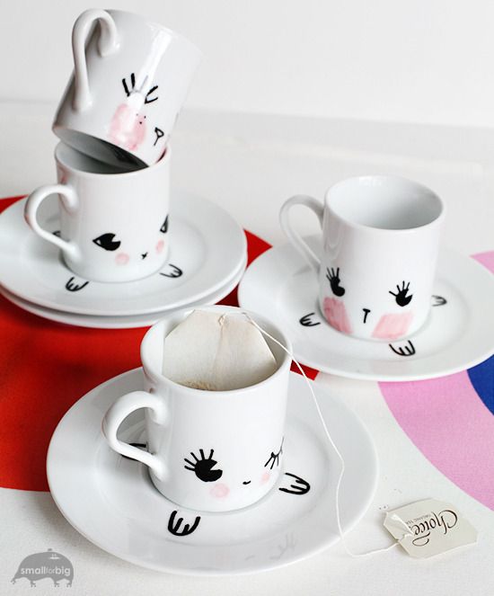 DIY Holiday gifts: Kawaii cup and saucer tea party set