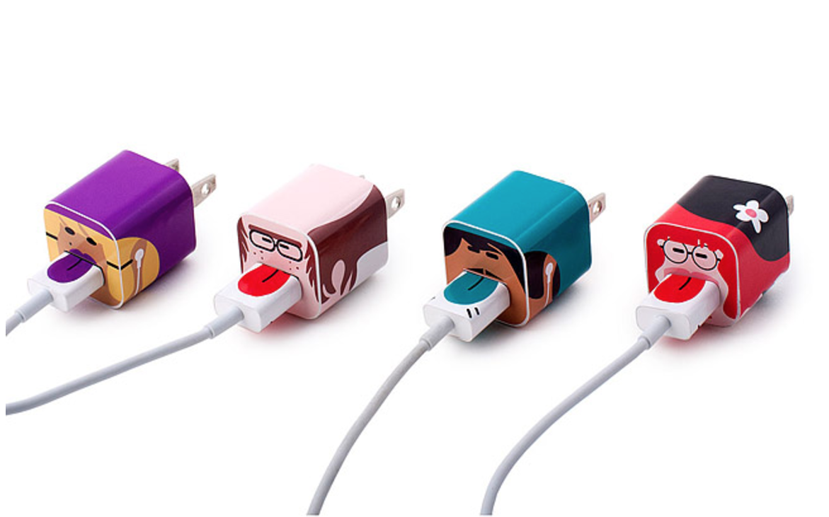 Funny charger decals help keep everyone's labeled | fun tech stocking stuffers