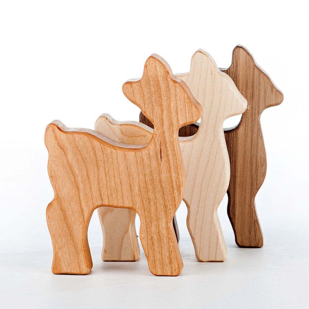 Cool holiday gifts for kids under $15: Handmade wooden deer rattle/teether from Manzanita Kids