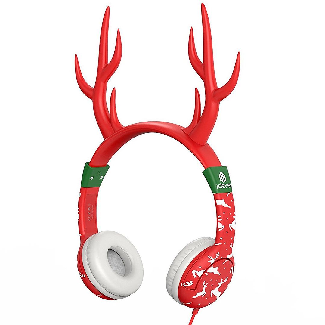 iClever Boost Kid-safe Headphones with removeable reindeer antlers. Awesome stocking stuffer!