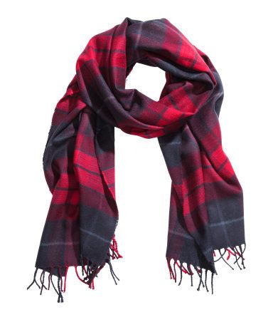Holiday gifts for adults under $15: red checked men's scarf