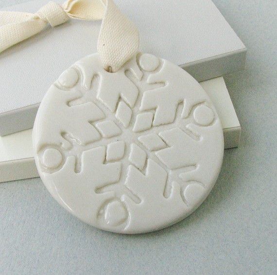porcelain snowflake ornament