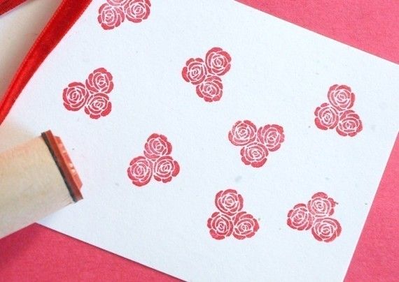 rose rubber stamp