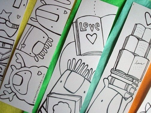 color your own bookmarks