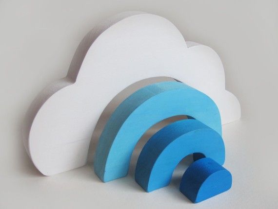 Wooden stacking toy - cloud