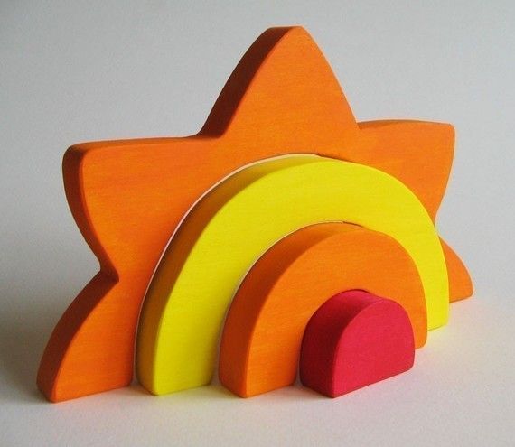 Wooden stacking toy - sun