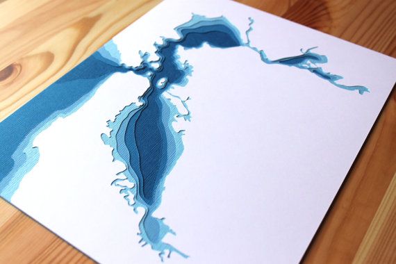 Papercut map art by Crafterall