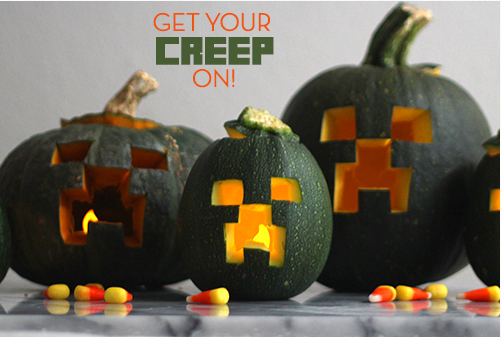 Minecraft Creeper Halloween Pumpkins at Alpha Mom | Cool Mom Tech