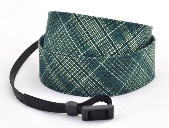 Green plaid camera strap at the Sweet Strap | Cool Mom Tech