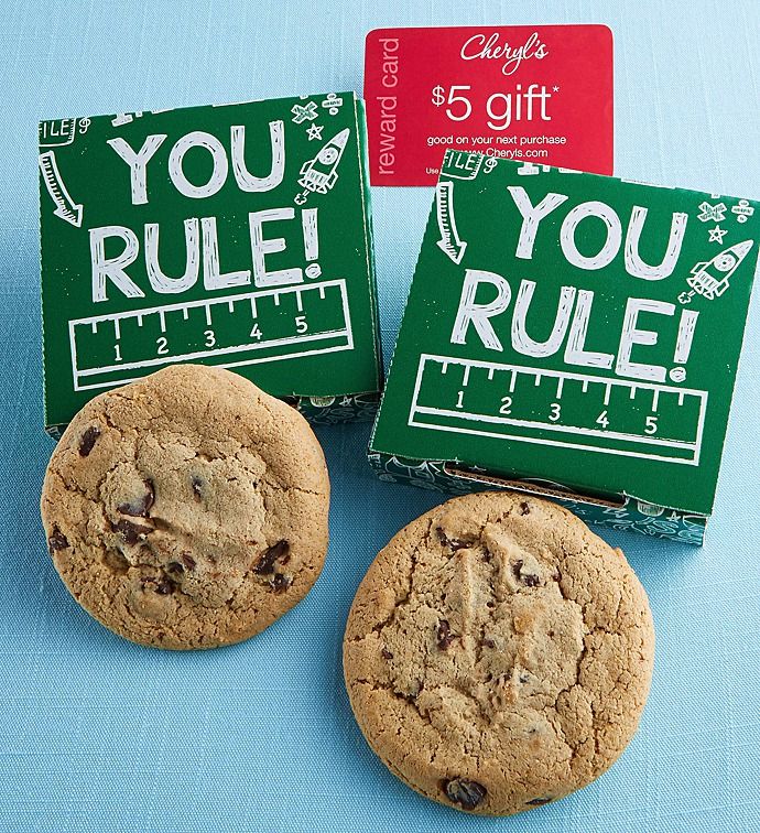 Holiday teacher gift idea: The Cheryl's You Rule cookie card. Also great for tutors and coaches!