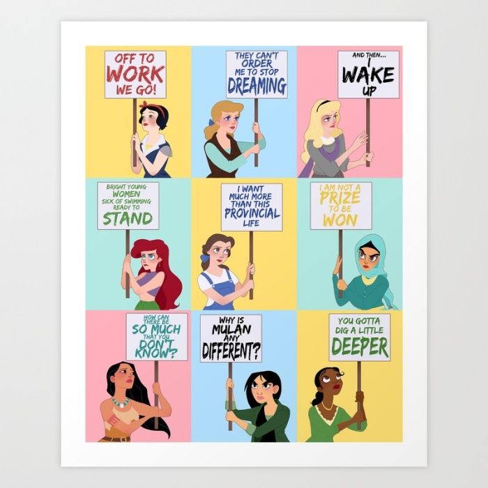 Woke Disney Princesses protest in these prints from artist Amanda Allen Niday