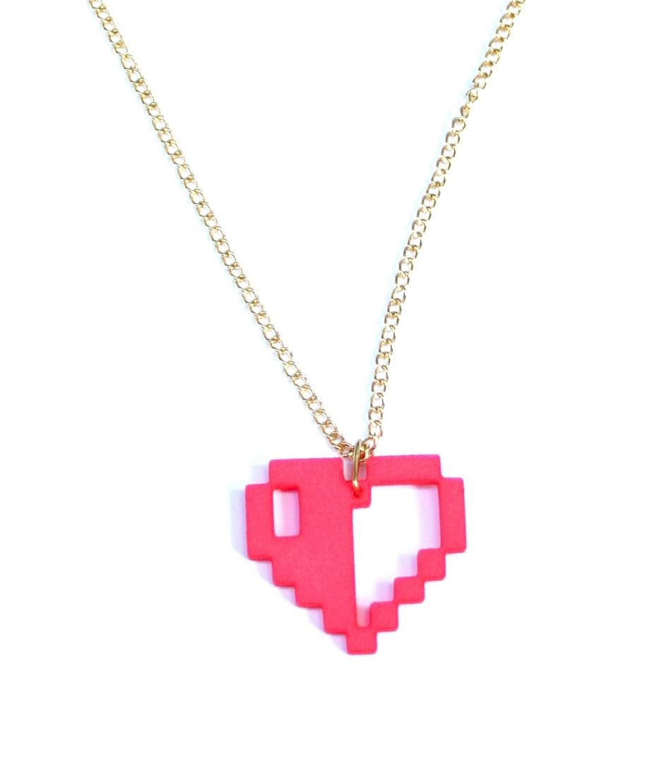 3D printed pixel heart necklace | Mother's Day gifts under $25
