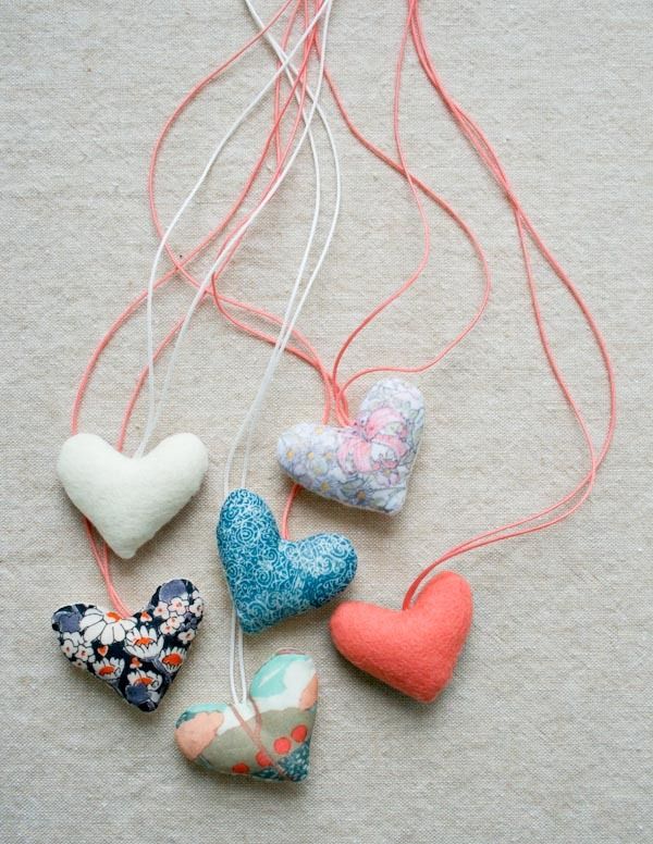 Homemade Mother's Day gifts: DIY Liberty Heart necklace at The Purl Bee