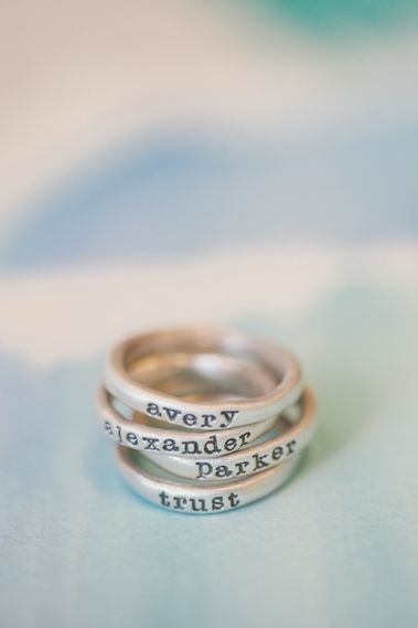 Keepsake jewelry for moms: Lisa Leonard custom stacking rings are so affordable!