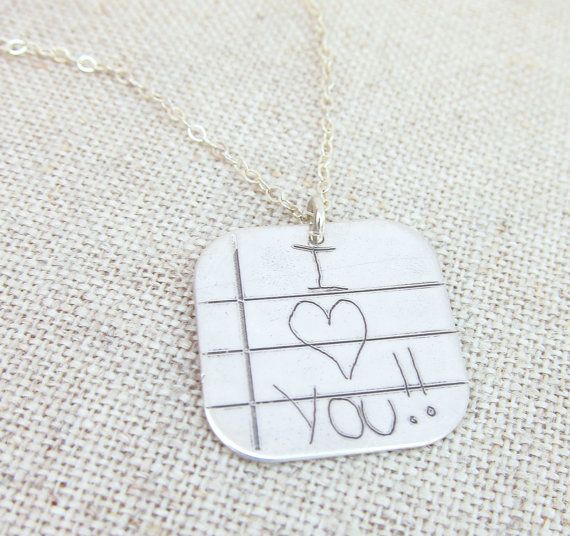 Personalized Mother's Day gifts: Necklace from a child's handwriting