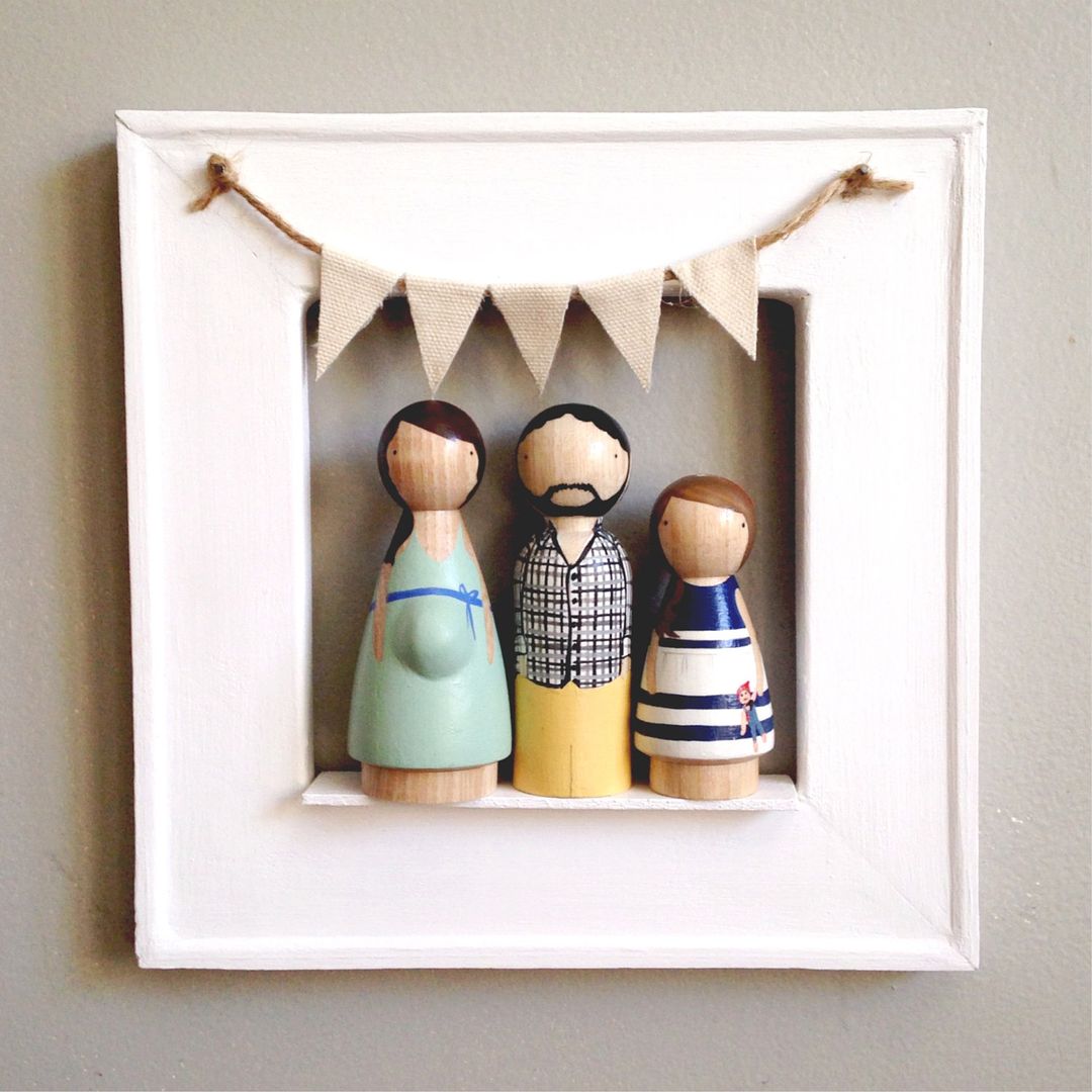 Personalized Mother's Day gifts: Totally custom heirloom peg dolls from Goose Grease