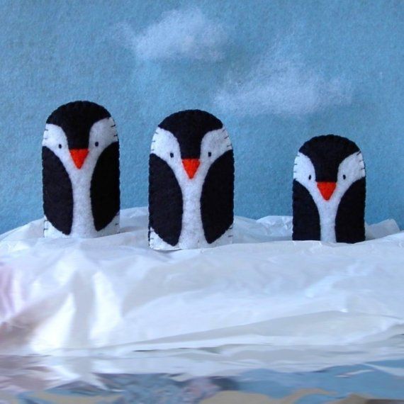 penguin finger puppets
