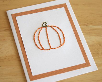 handmade pumpkin card