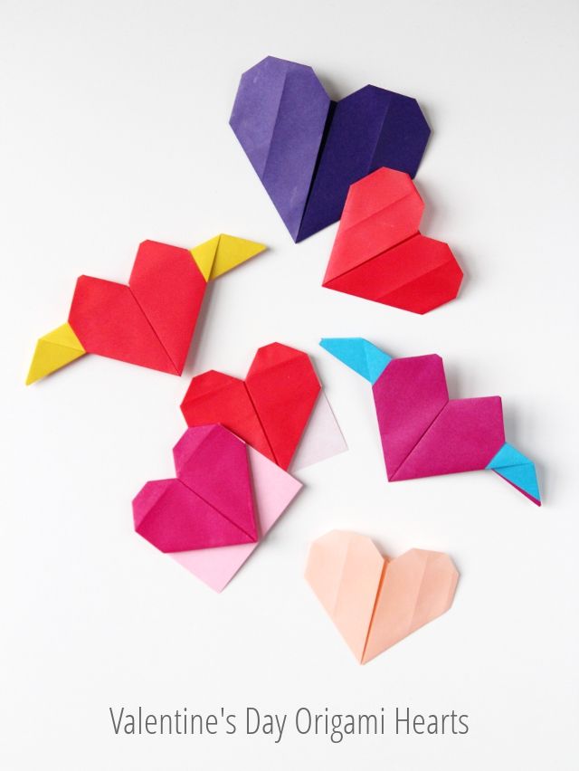 Valentines Day Crafts: 3 ways to make origami hearts