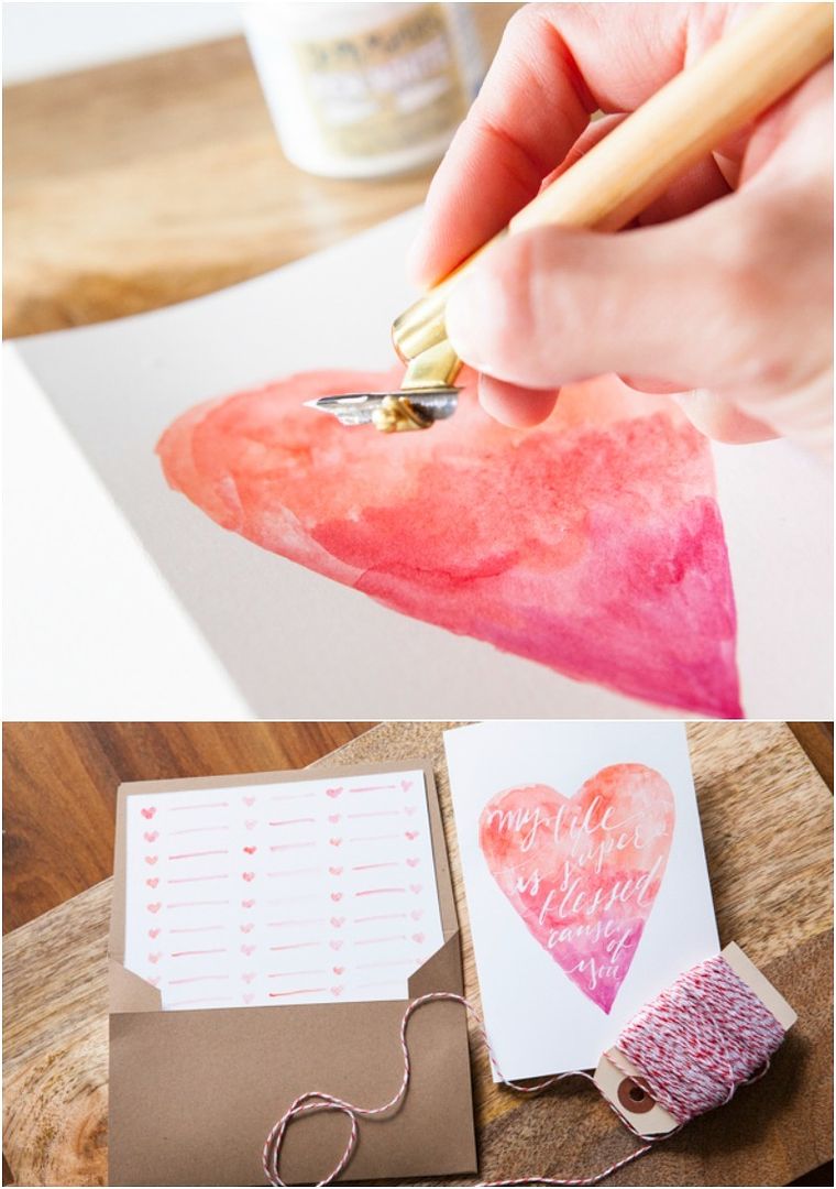 Last minute Valentine's gifts: DIY artwork Valentine's card | tutorial at Oh So Very Pretty