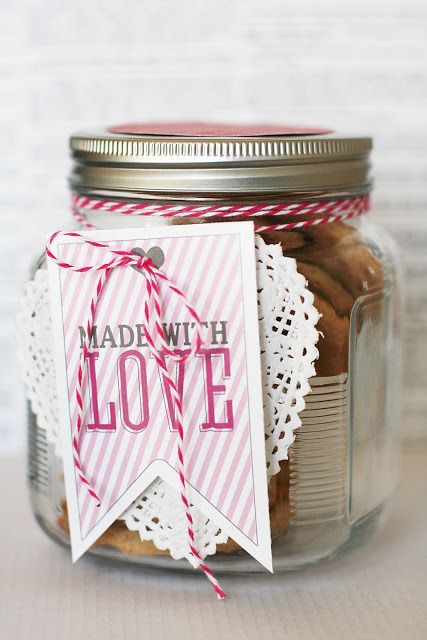 DIY Valentine's Gifts kids can make: Made with love cookie jar at eighteen25