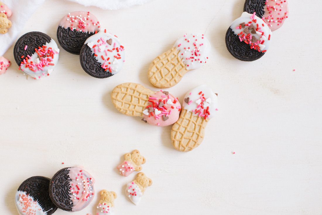 DIY Valentine's gifts kids can make: Valentine's dipped semi-homemade cookies from Brit + Co